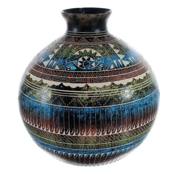 Native American Navajo Bear Hand Crafted Pottery JX125927